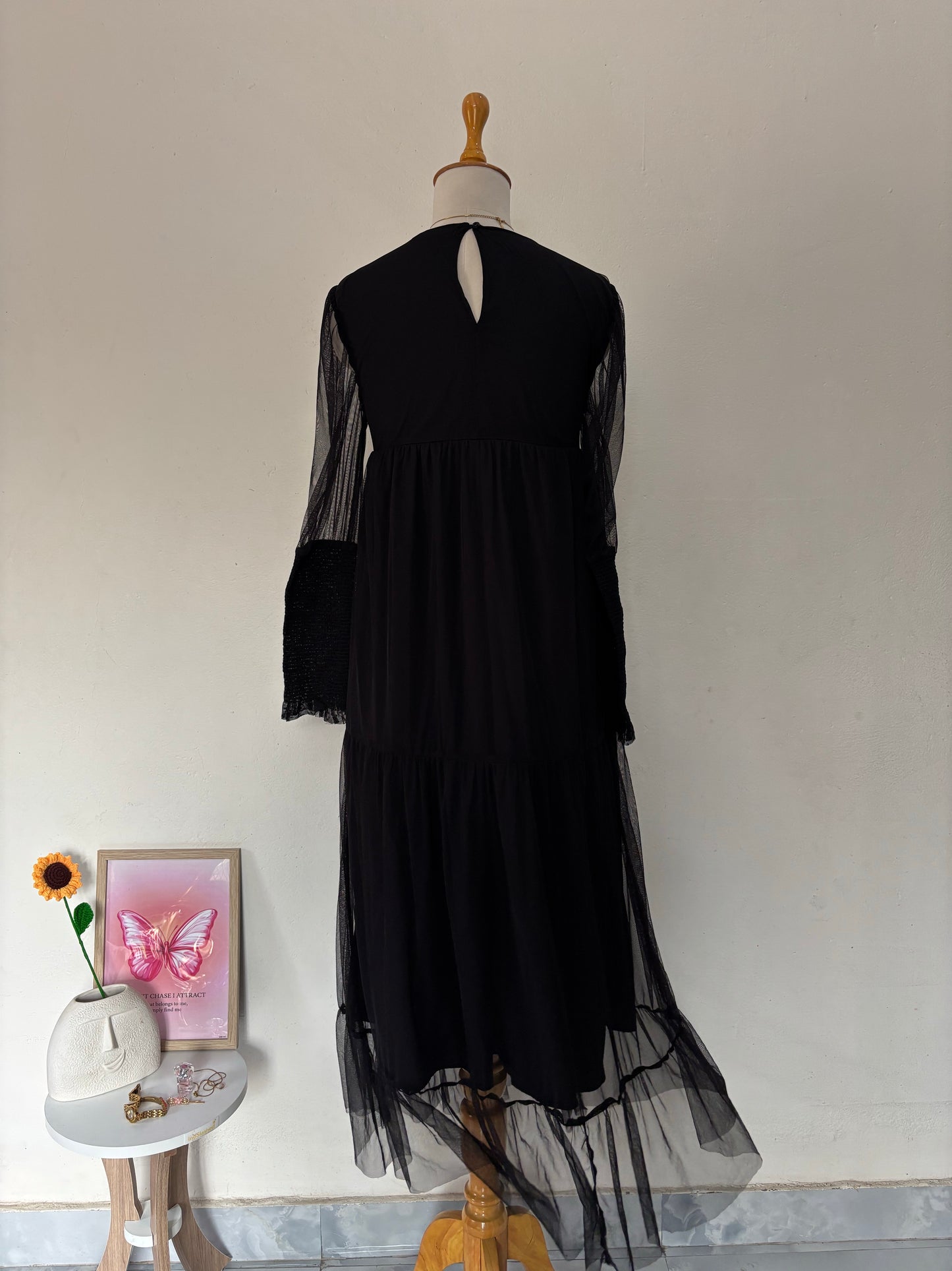 Black tulle feminine dress