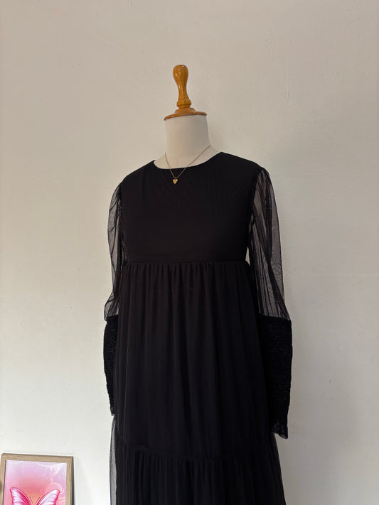 Black tulle feminine dress