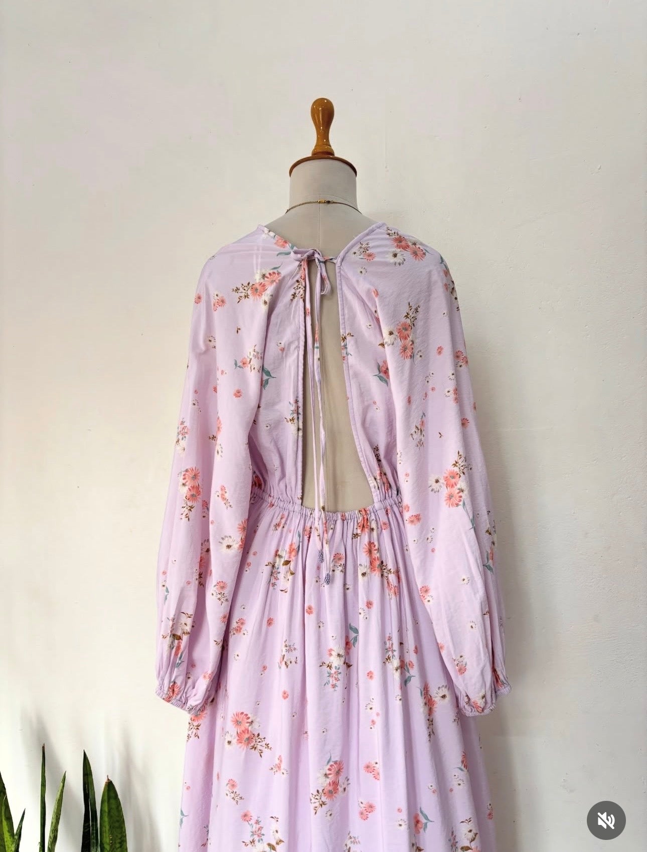 Lavender floral full sleeve maxi dress