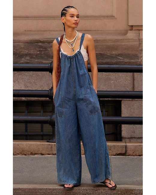 Denim jumpsuit (with red straps)