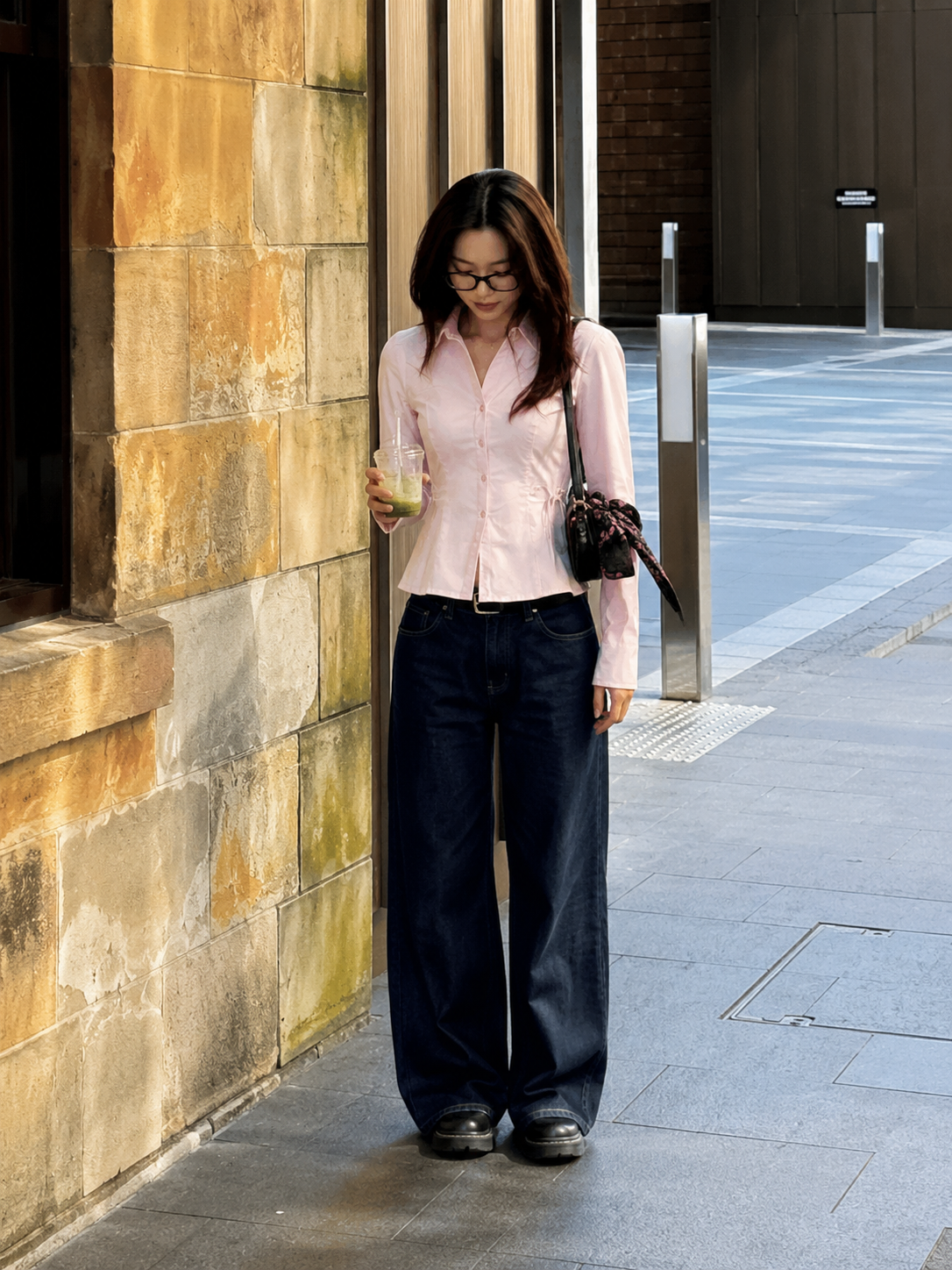 Mia Pink shirt with back ties