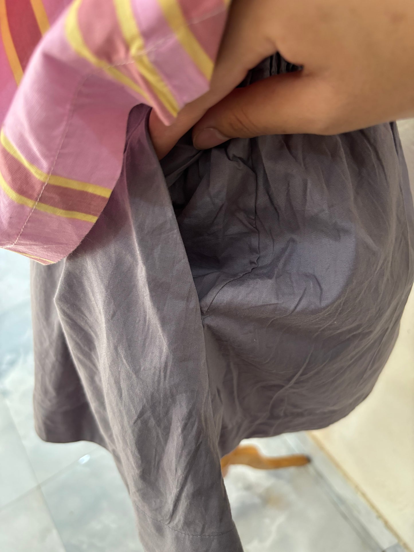 Grey mini skirt with pockets