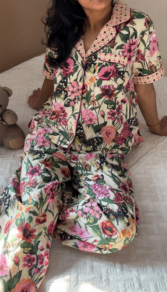 Gardenia cotton nightsuit set