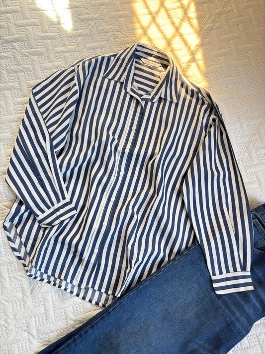 Blue stripe linen shirt