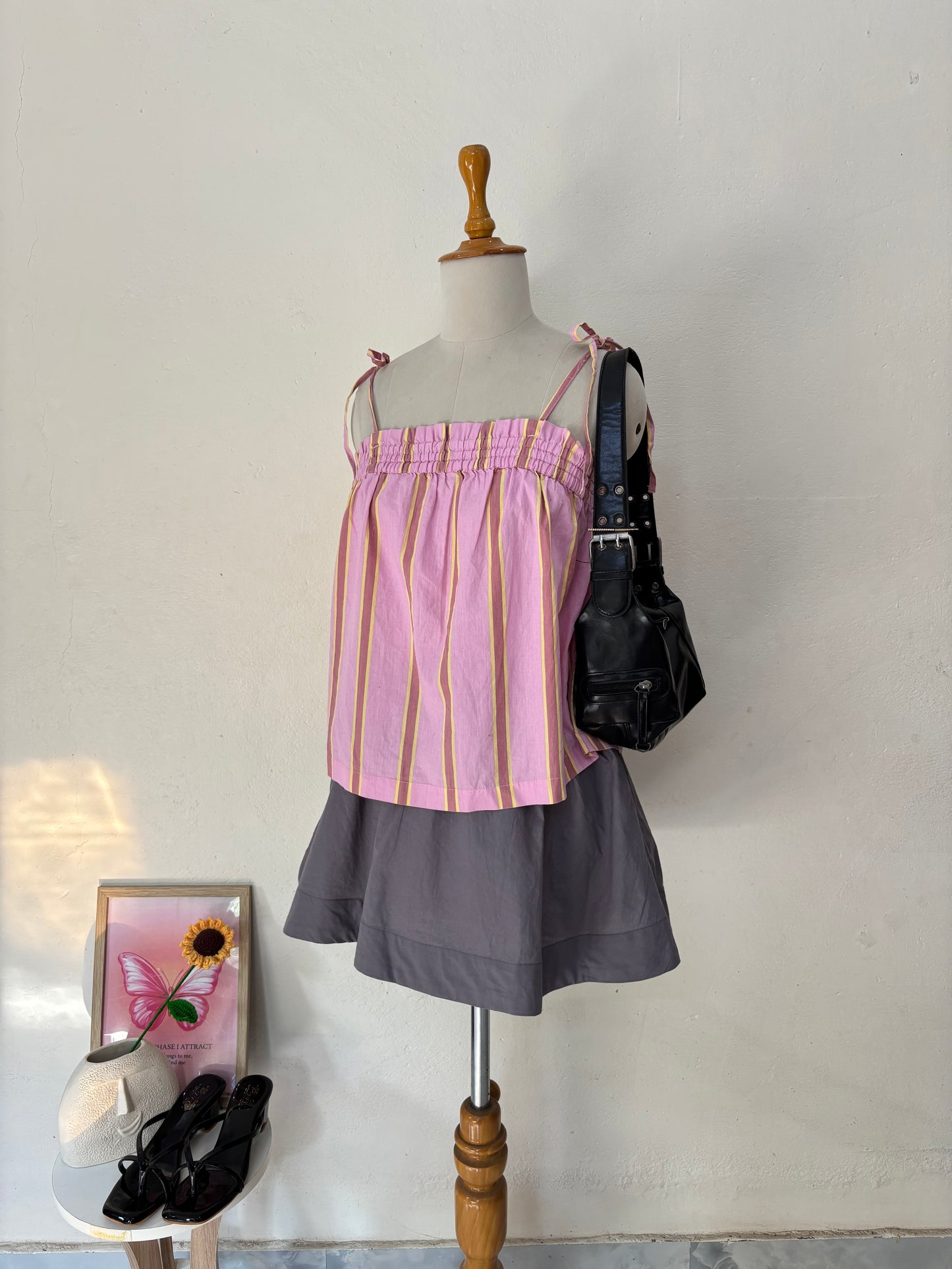 Pink stripe cami top