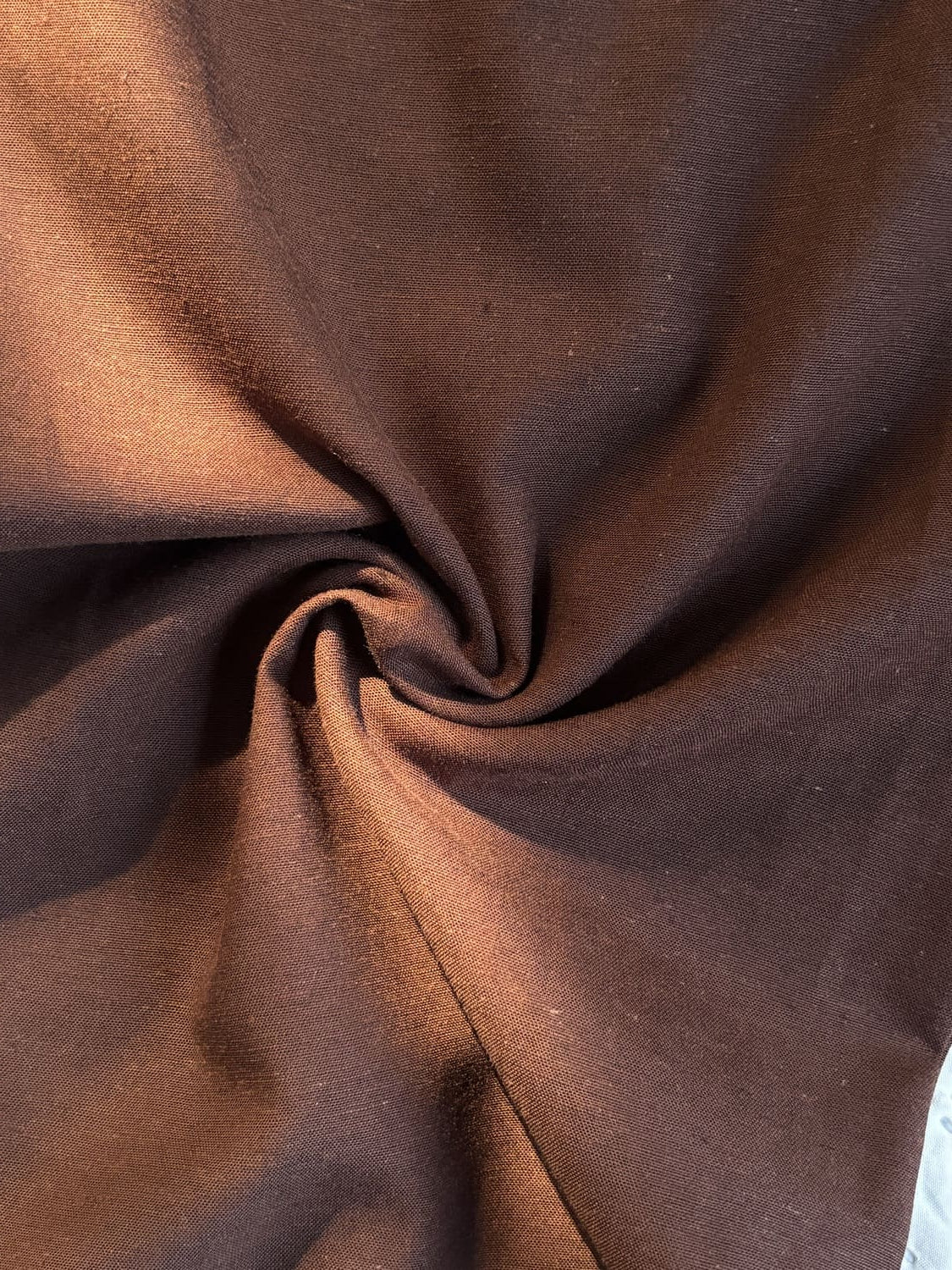 Dark brown linen blend trousers