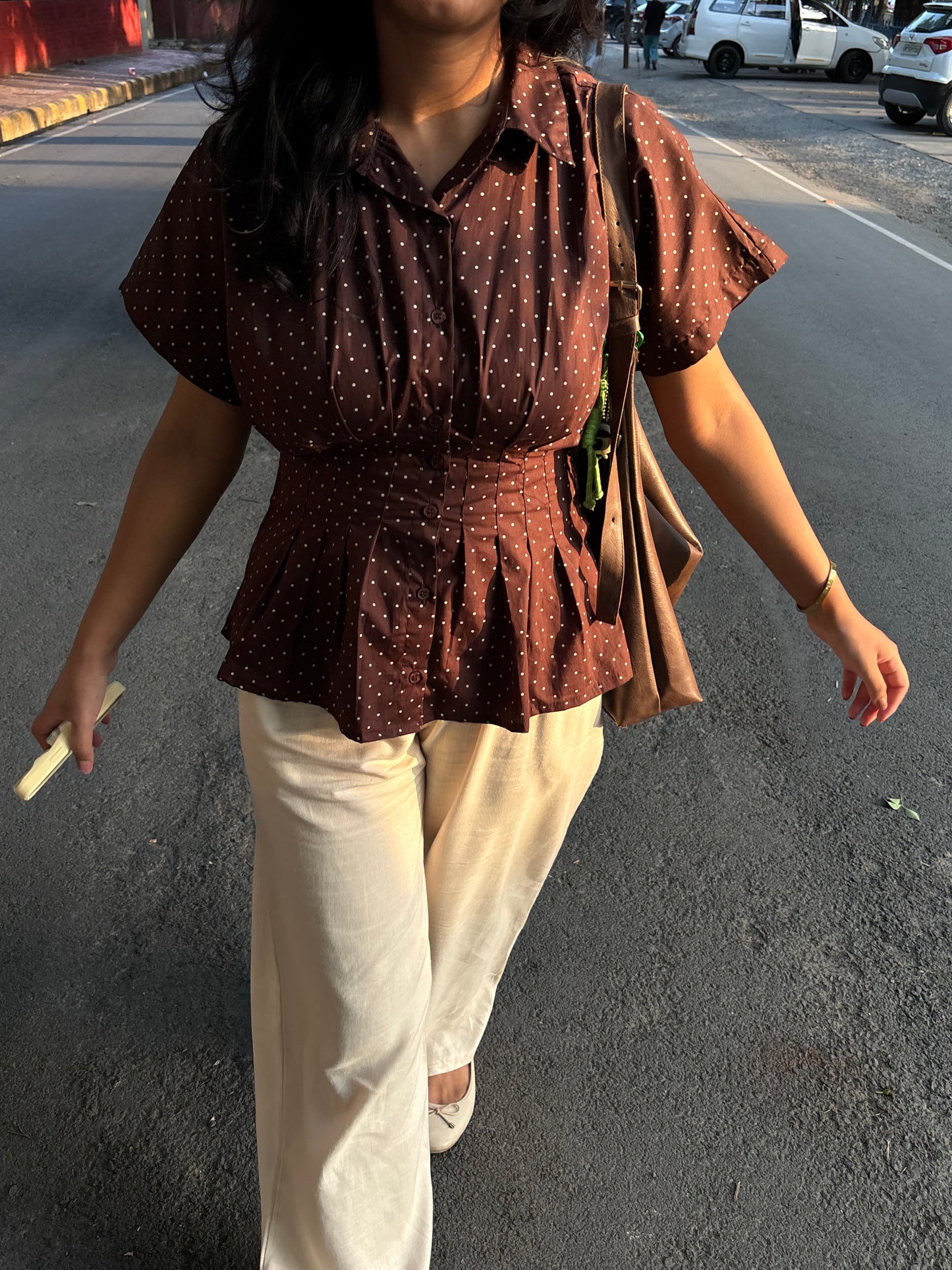 Mocha polka top☕️🥐