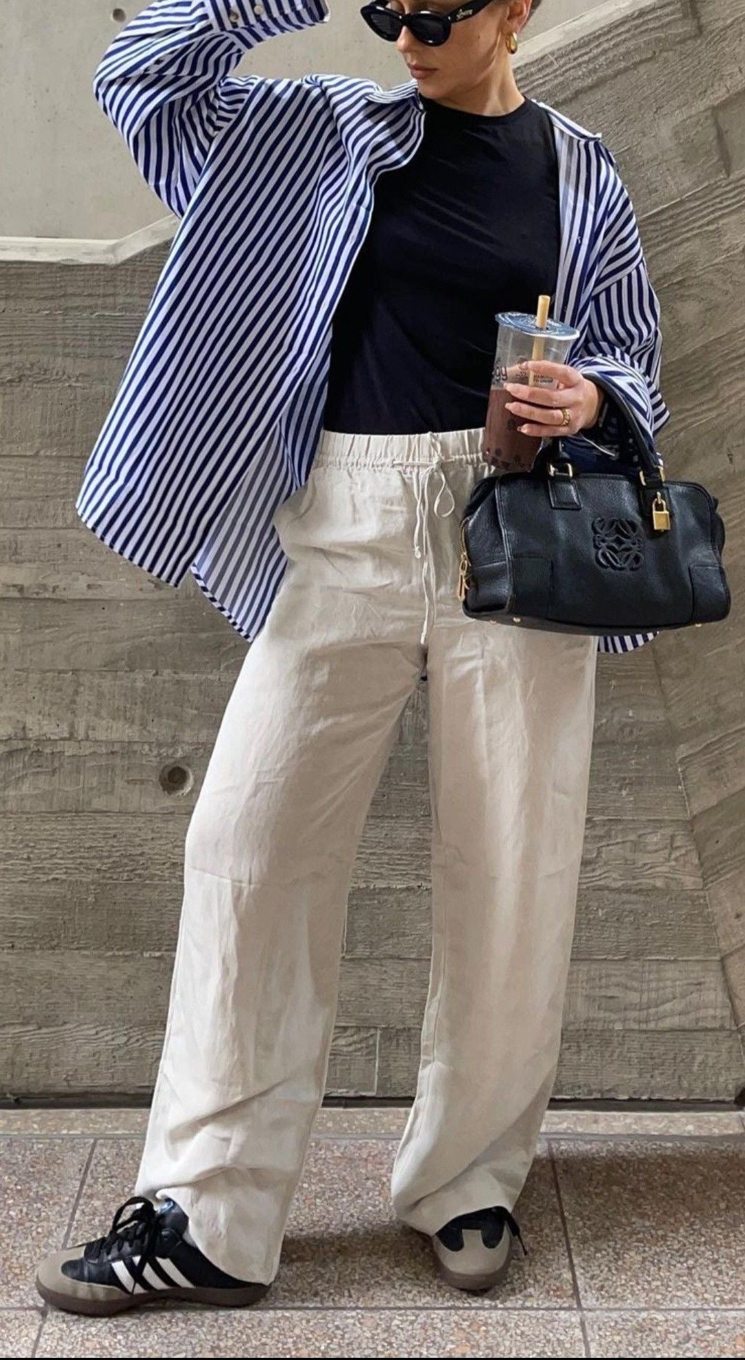 Blue stripe linen shirt