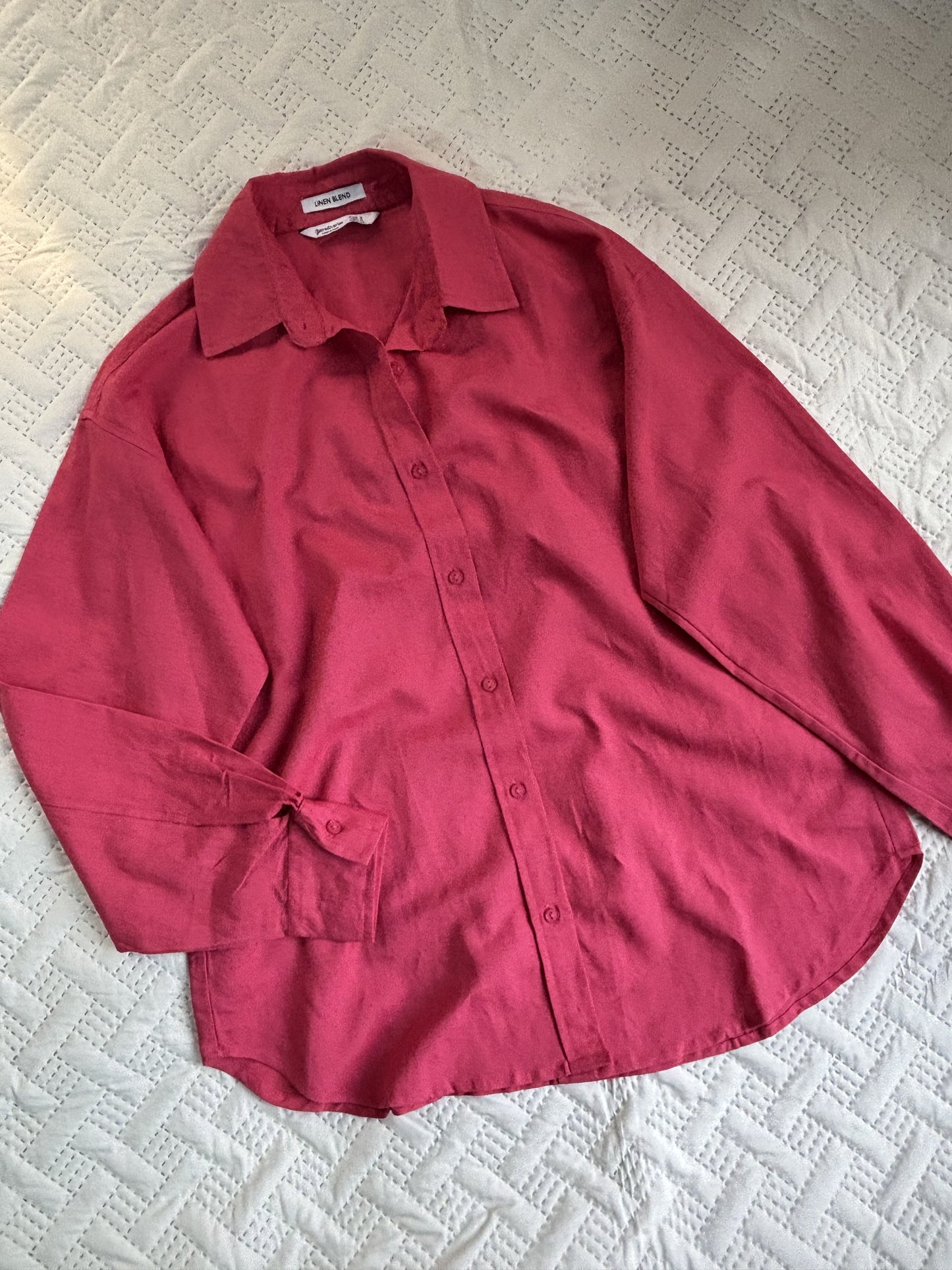 Hot pink linen shirt