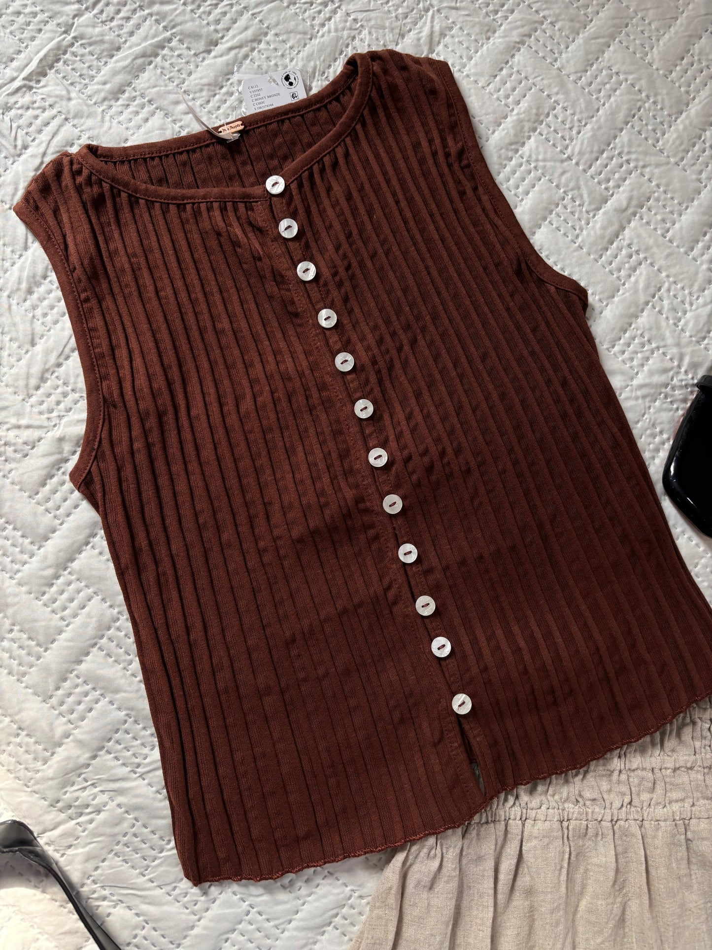 Brown tilly vest top