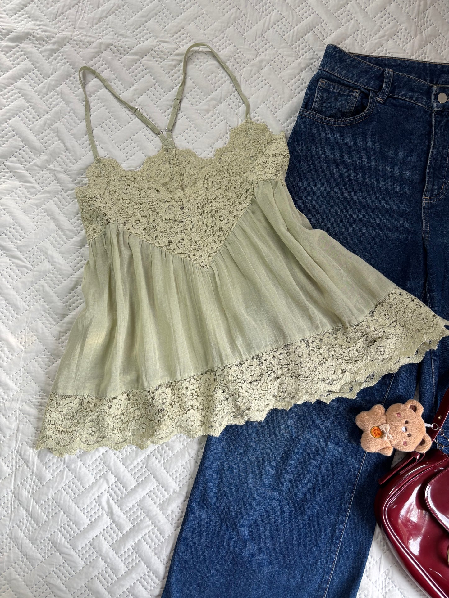 Green fiona lacey top