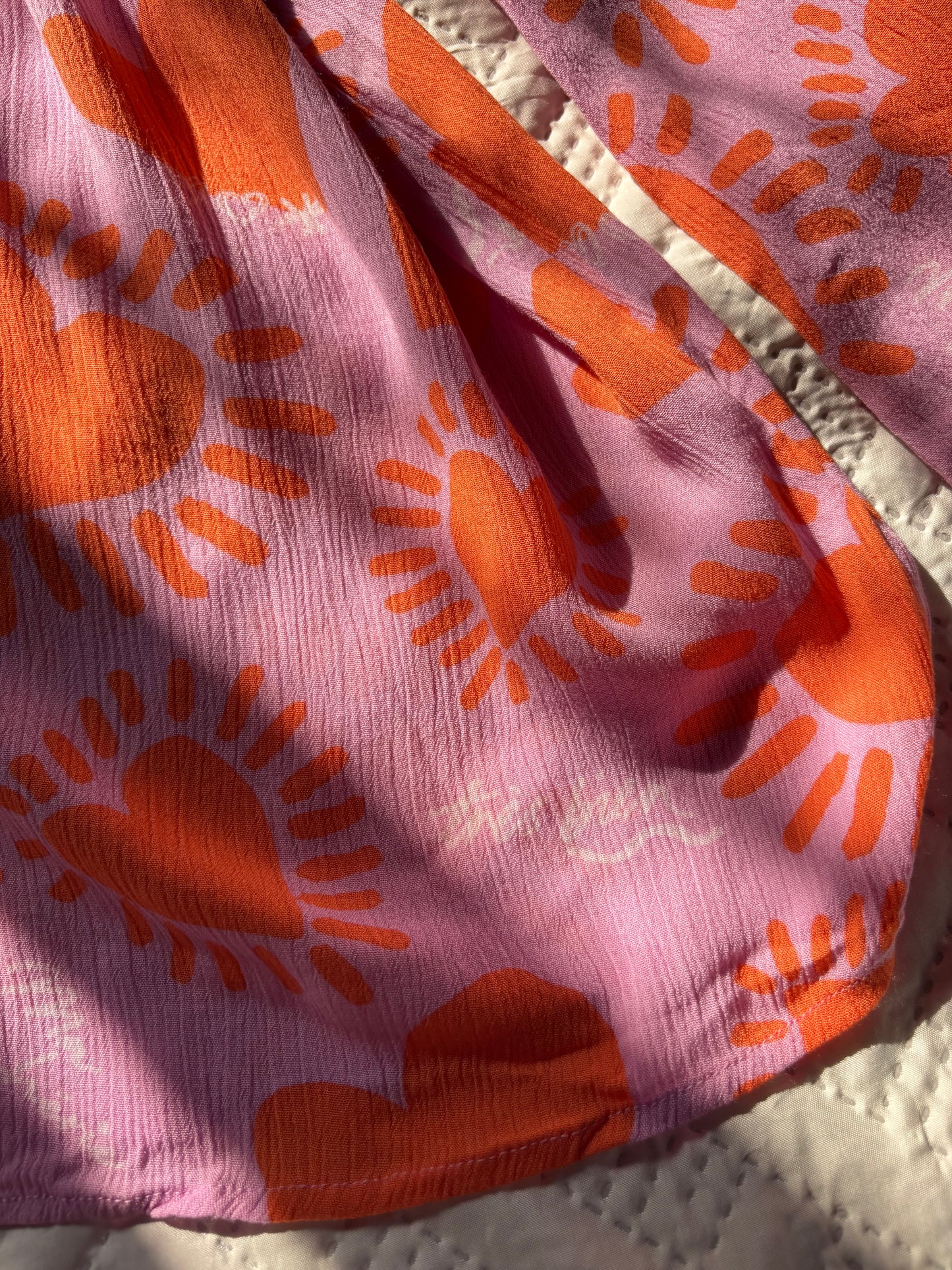 Pink orange heart cotton easy fit top