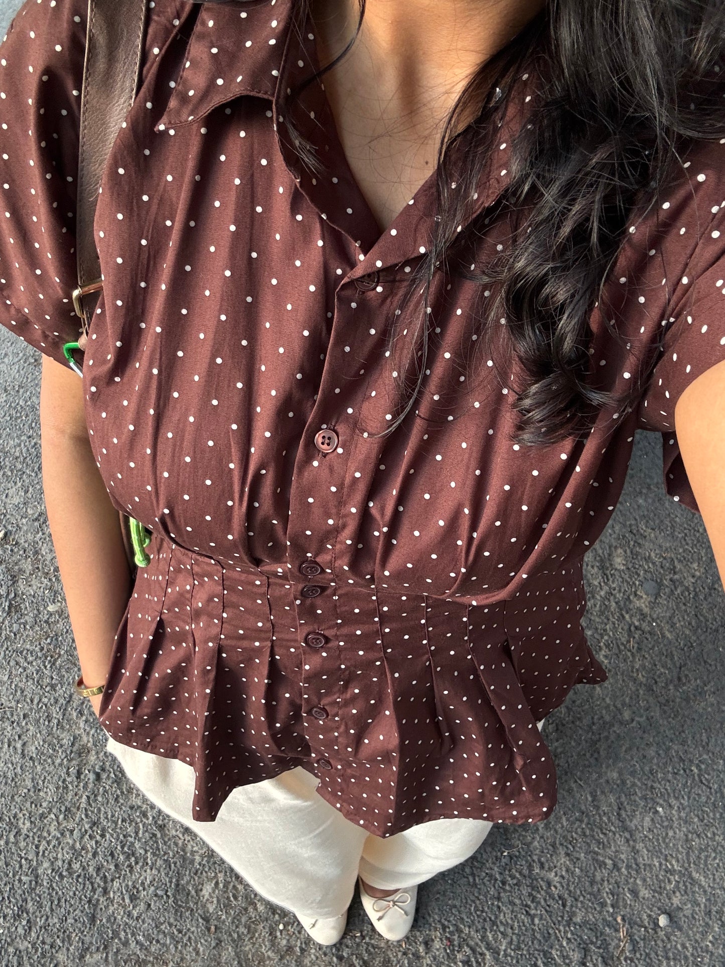 Mocha polka top☕️🥐