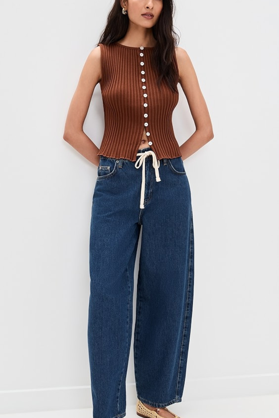 Brown tilly vest top