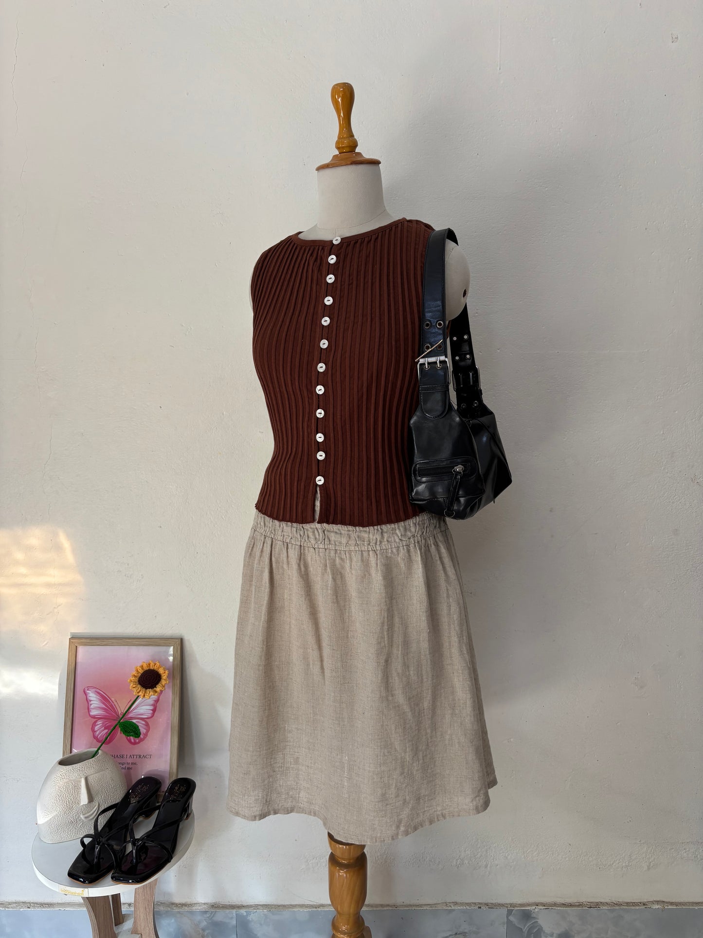 Brown tilly vest top