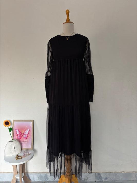 Black tulle feminine dress