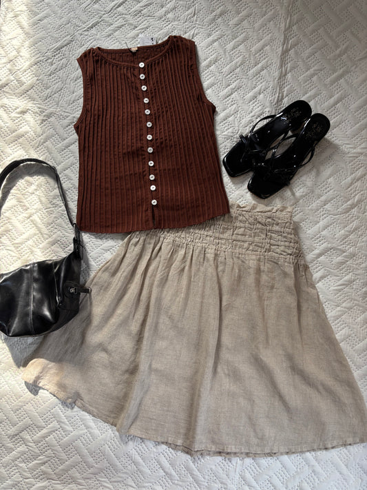 Brown tilly vest top