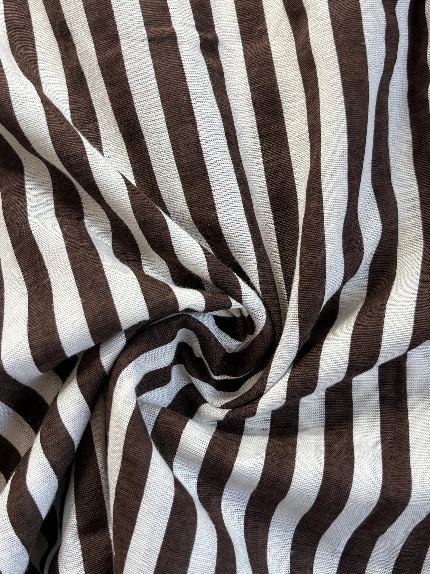 Brown linen striped shirt