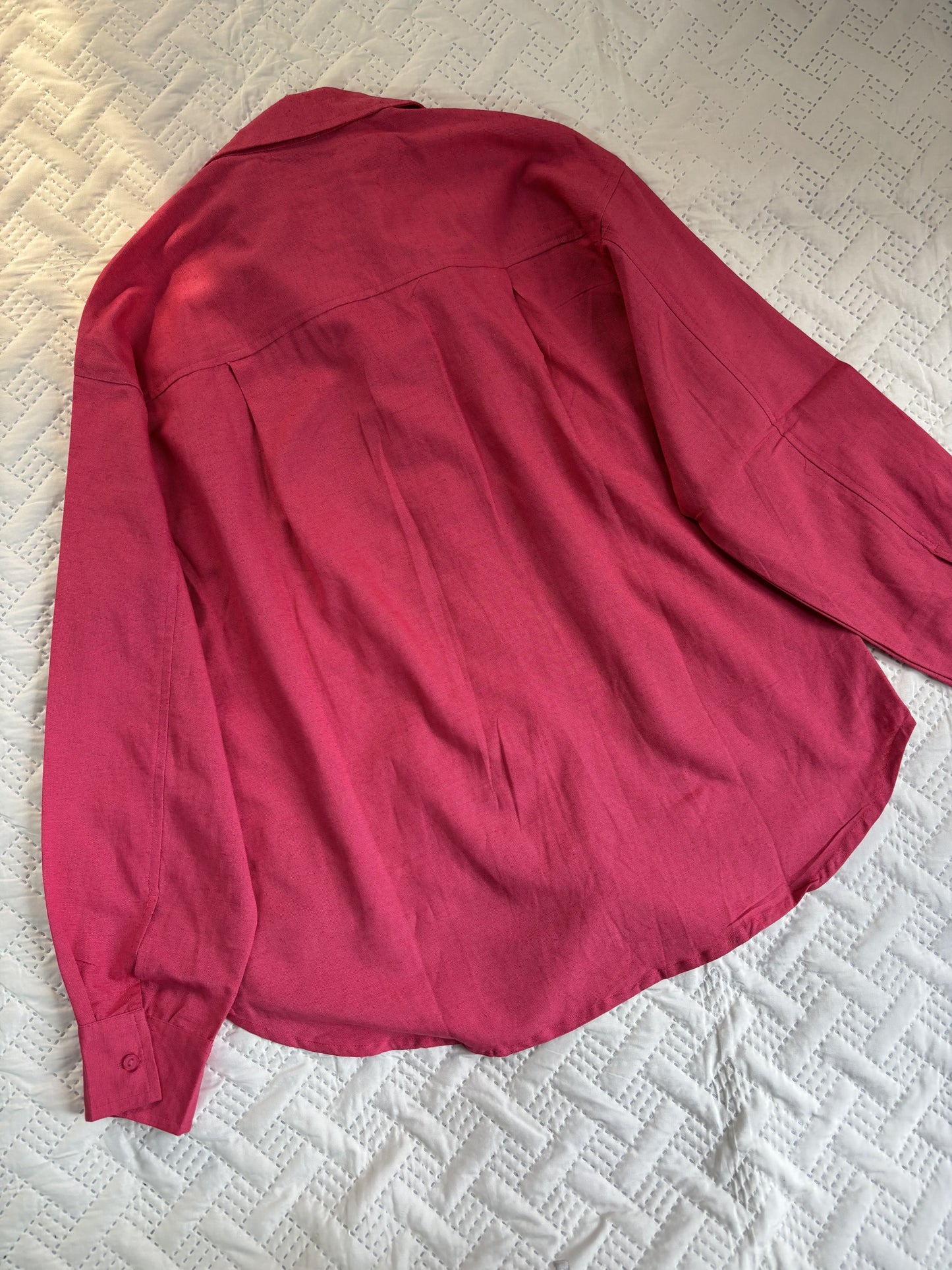 Hot pink linen shirt