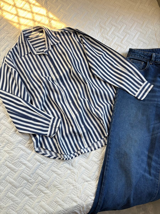 Blue stripe linen shirt