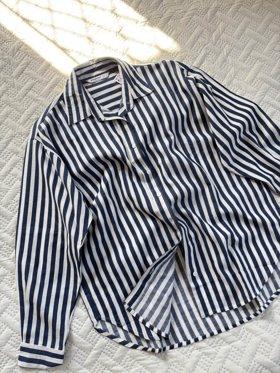 Blue stripe linen shirt