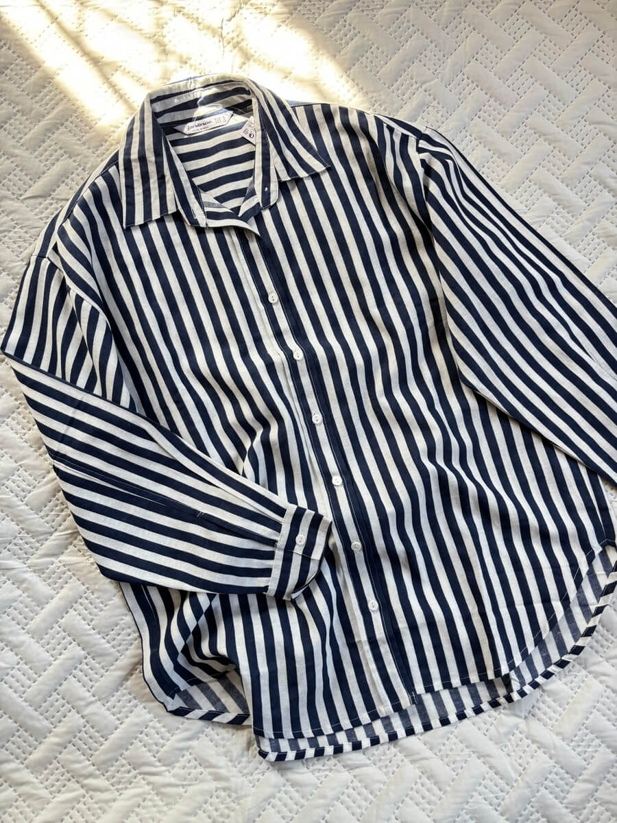 Blue stripe linen shirt