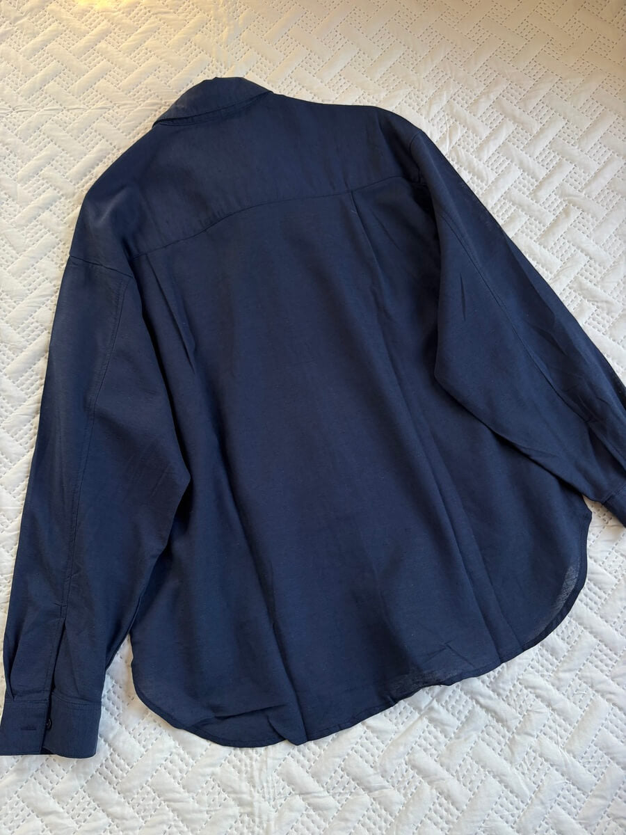 Navy blue linen shirt