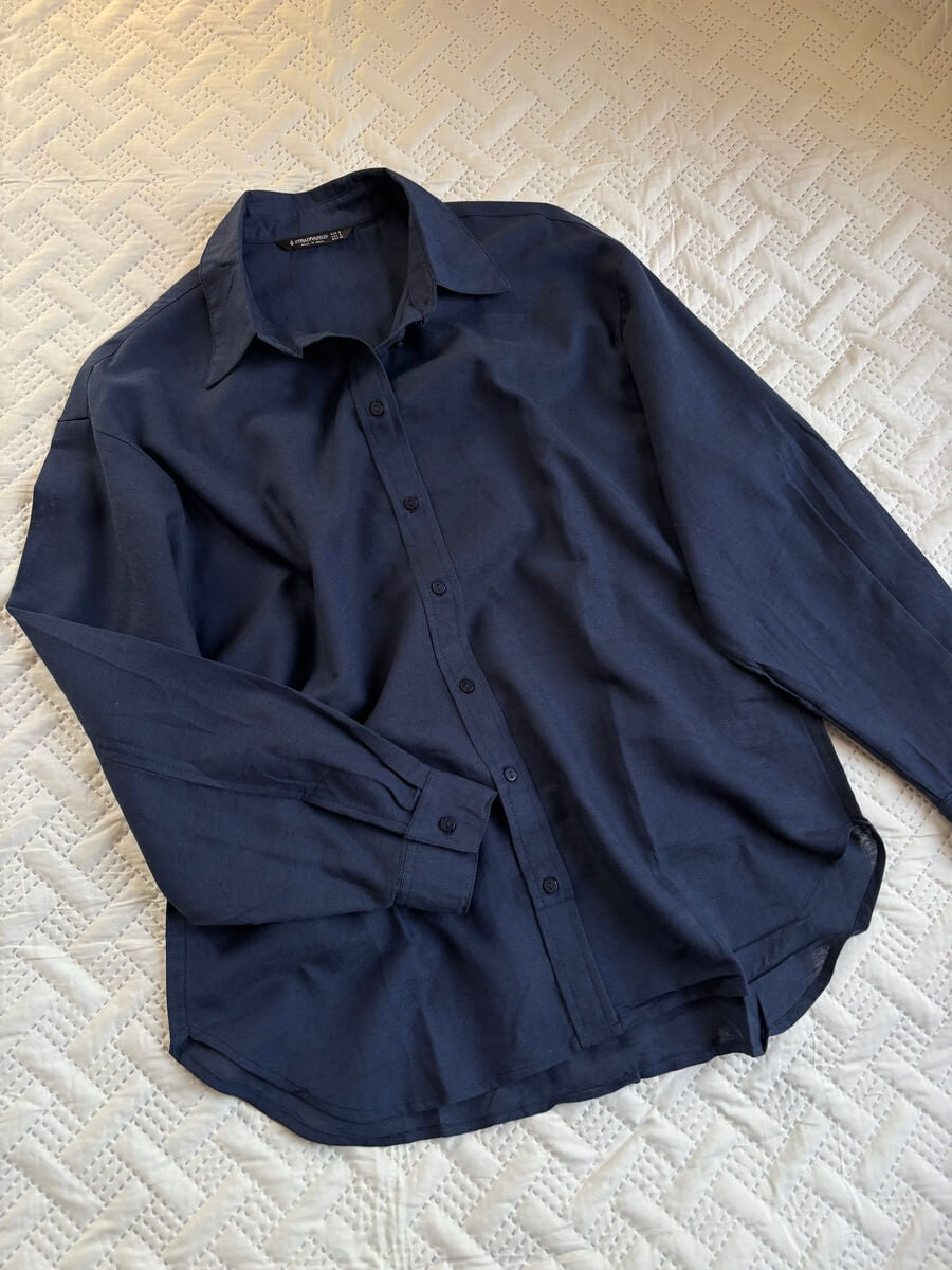 Navy blue linen shirt